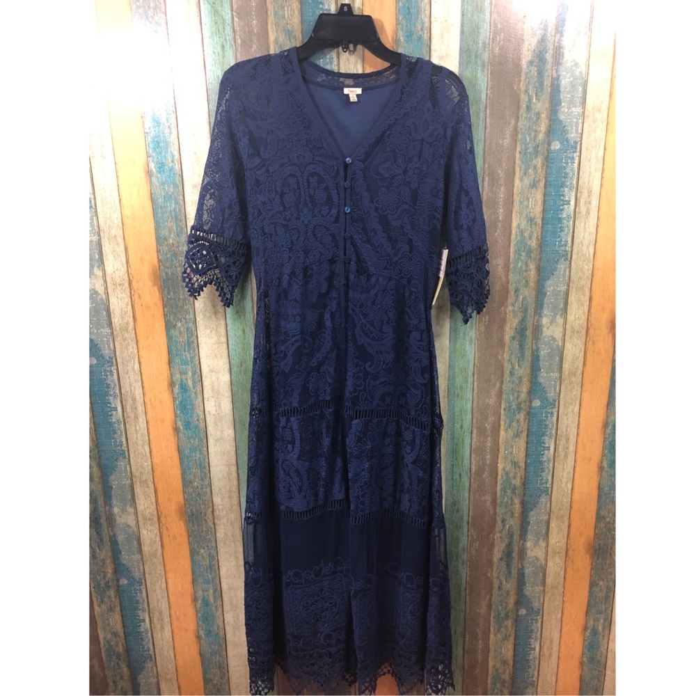 Reba Florence Button Front Lace Dress
